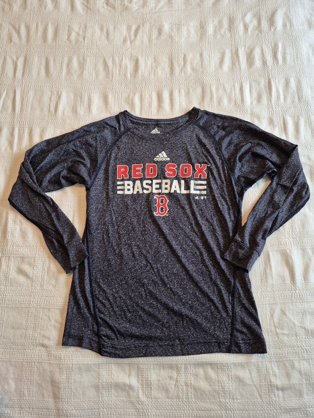 Majestic boys Medium 10/12 Boston Red Sox long sleeve shirt midnight navy VGUC